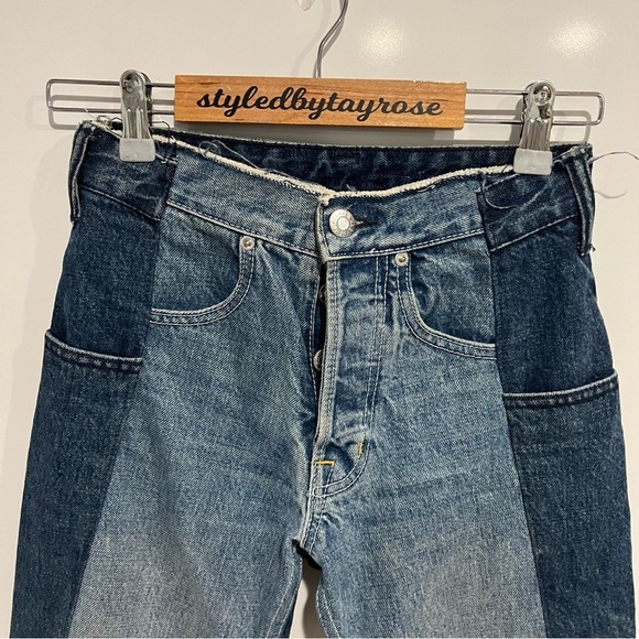 Helmut Lang Women's Reconstructed Straight Jeans - Light Blue Mix - Picture 5 of 14